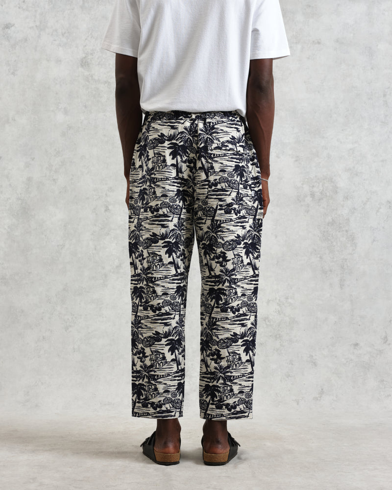wax london Kurt - Navy And Ecru Beach Jacquard Trousers