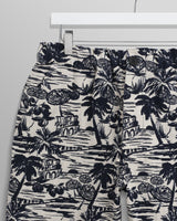 wax london Kurt - Navy And Ecru Beach Jacquard Trousers