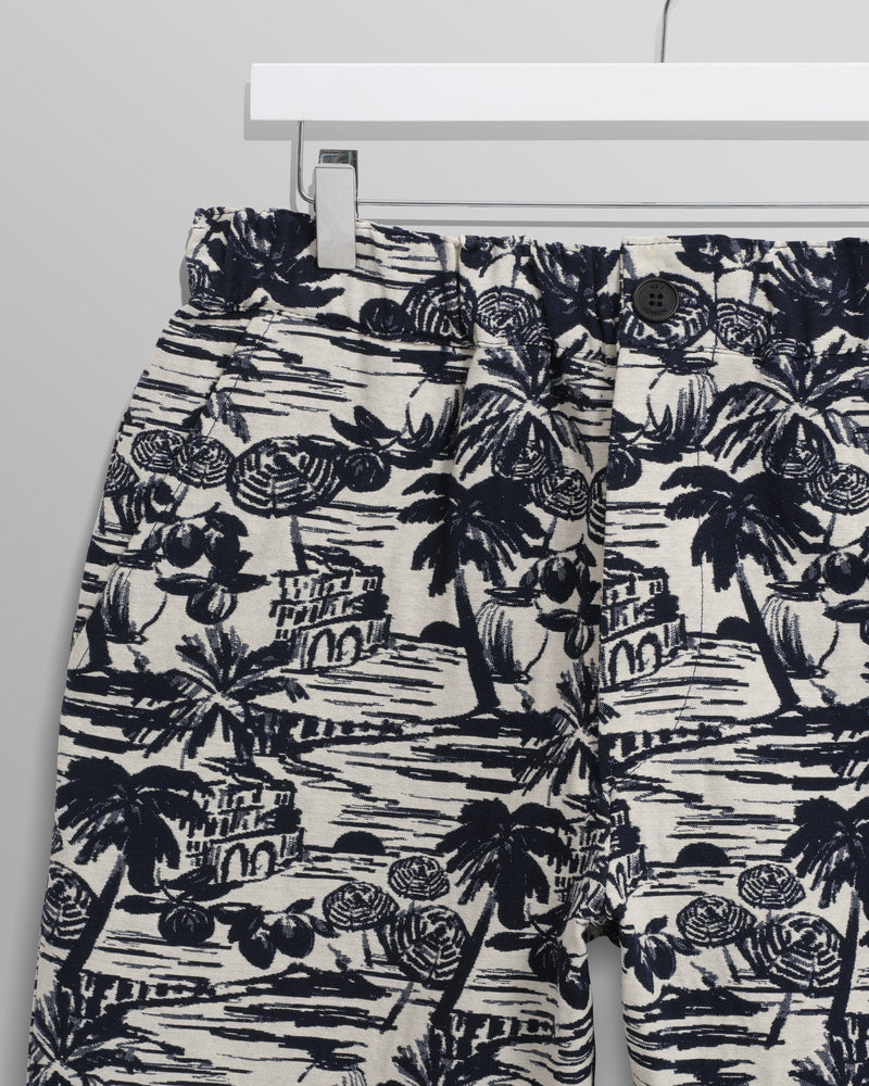 wax london Kurt - Navy And Ecru Beach Jacquard Trousers
