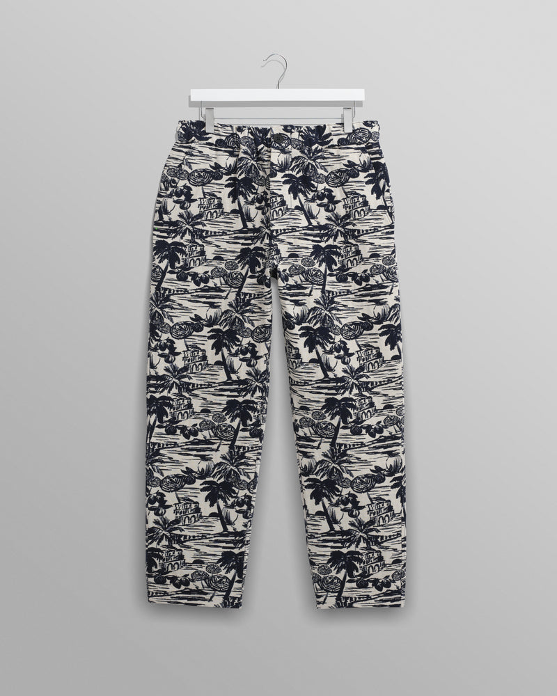 wax london Kurt - Navy And Ecru Beach Jacquard Trousers