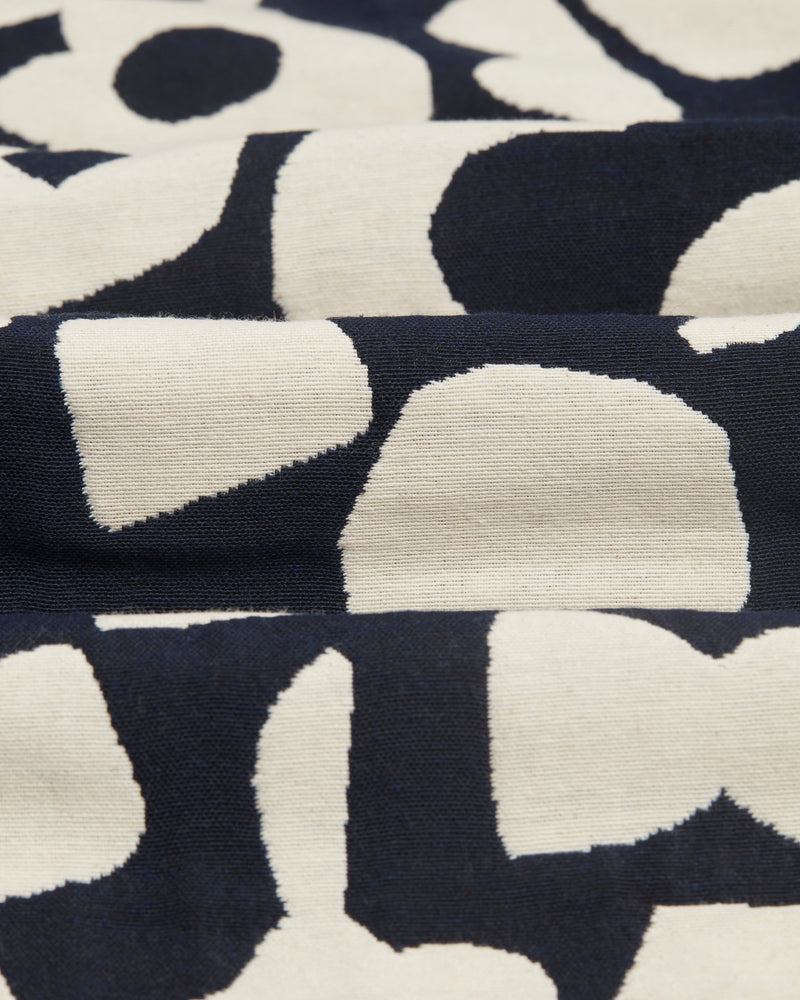 wax london men's Kurt - Navy And Ecru Spin Jacquard Trousers