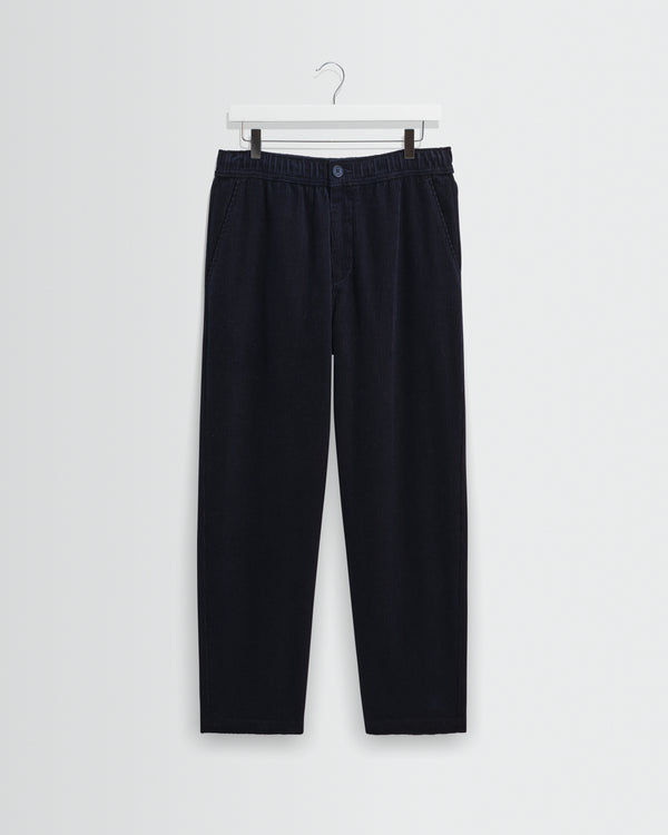 wax london men's Kurt - Navy Cotton Corduroy Trouser
