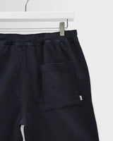 wax london men's Kurt - Navy Crinkle Cotton-Linen Shorts