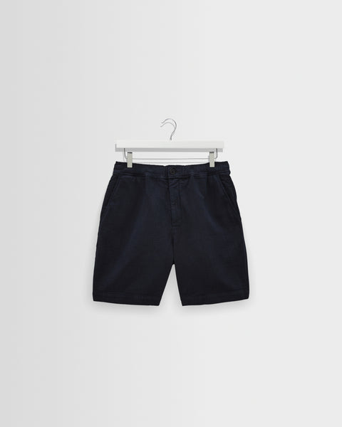Kurt - Navy Crinkle Cotton-Linen Shorts