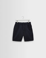 wax london men's Kurt - Navy Crinkle Cotton-Linen Shorts