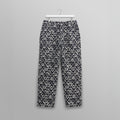 Kurt - Navy Flower Stamp Jacquard Trousers