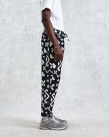 wax london Kurt - Navy Geometric Jacquard Trousers