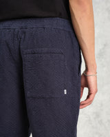 wax london Kurt - Navy Honeycomb Cotton Shorts