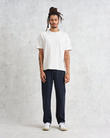 wax london Kurt - Navy Longer Leg Organic Cotton Trousers