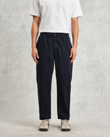 wax london Kurt - Navy Longer Leg Organic Cotton Trousers