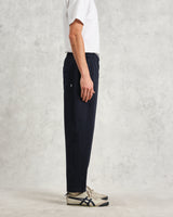 wax london Kurt - Navy Longer Leg Organic Cotton Trousers