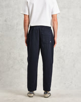 wax london Kurt - Navy Longer Leg Organic Cotton Trousers