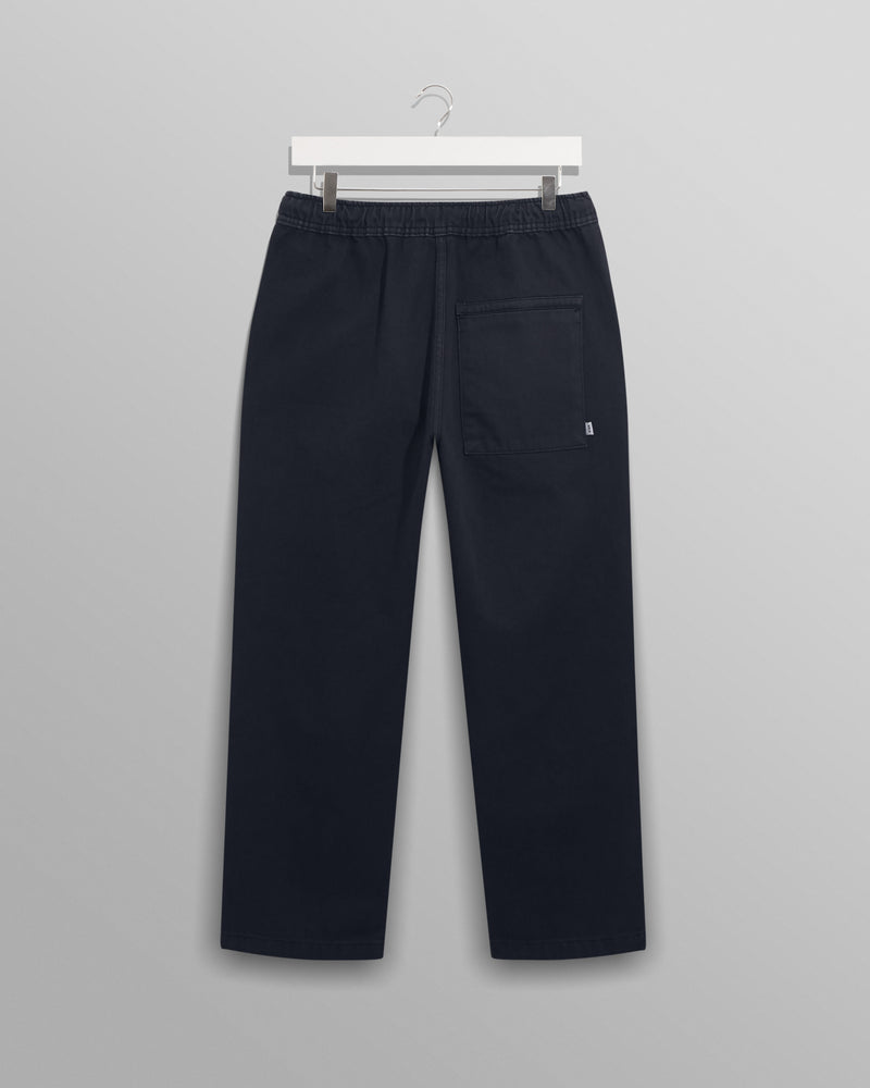 wax london Kurt - Navy Longer Leg Organic Cotton Trousers