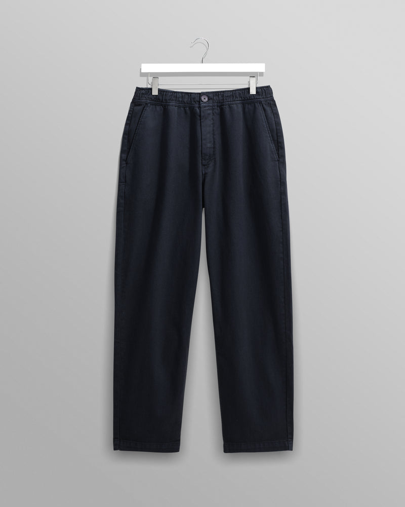 wax london Kurt - Navy Longer Leg Organic Cotton Trousers