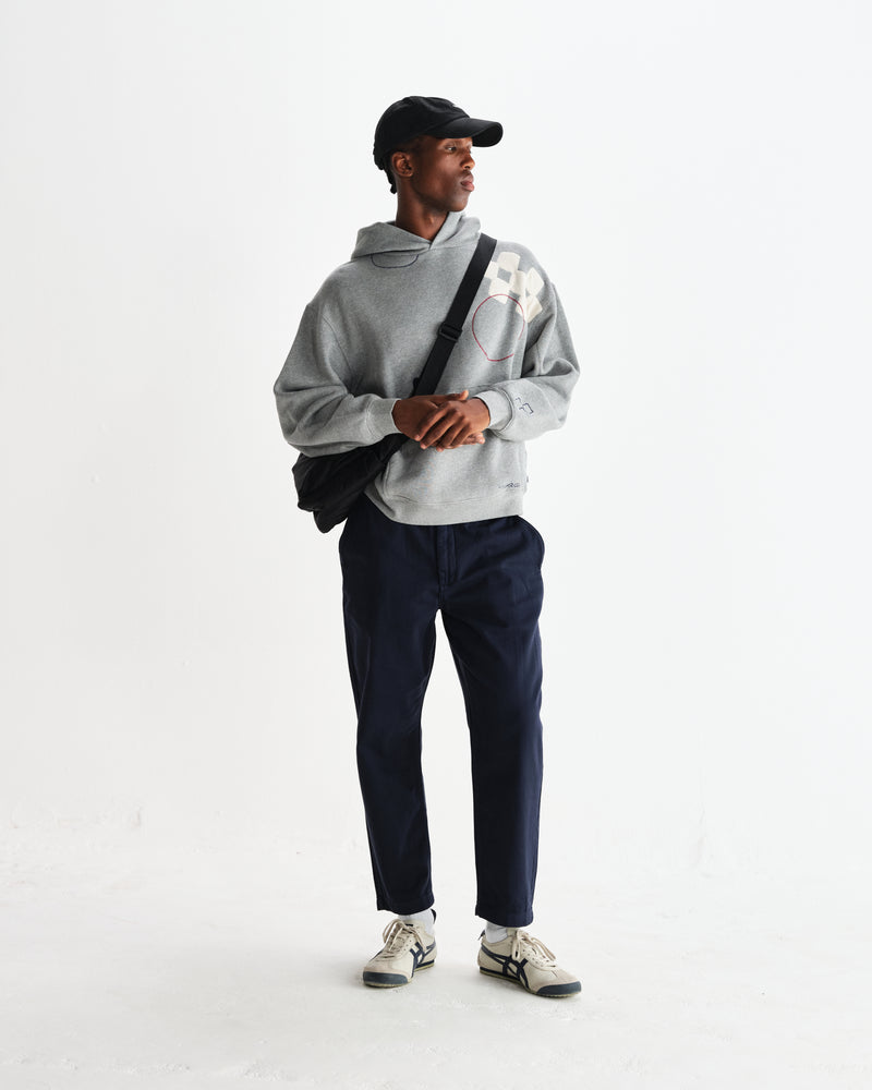 wax london men's Kurt - Navy Organic Cotton Trousers