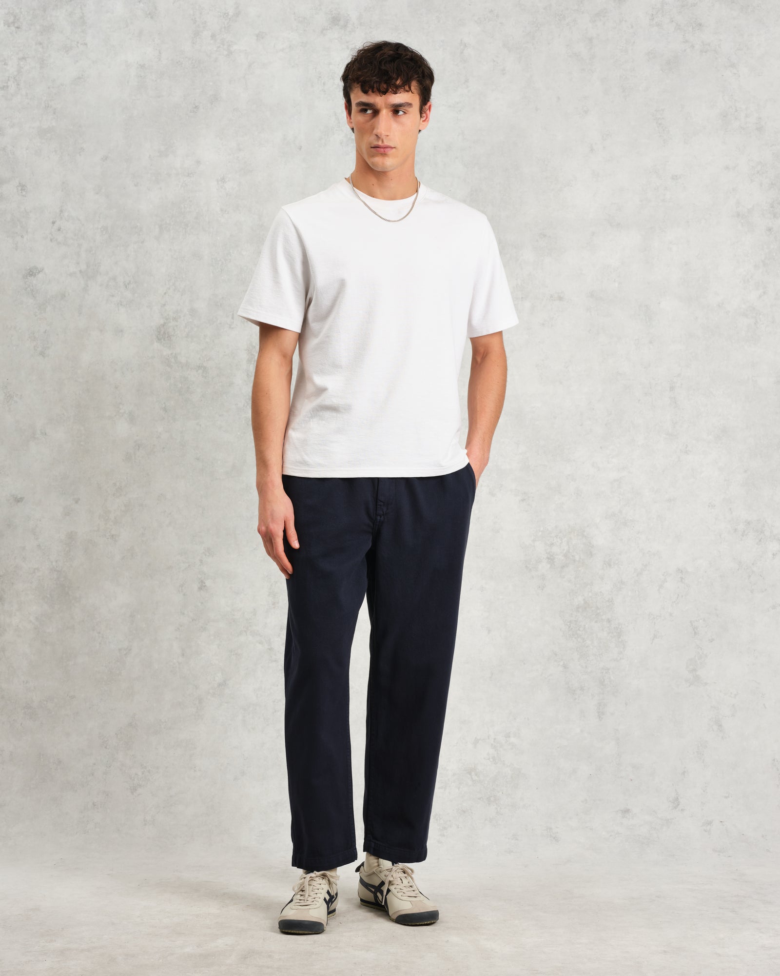 Kurt - Navy Organic Cotton Trousers | Wax London
