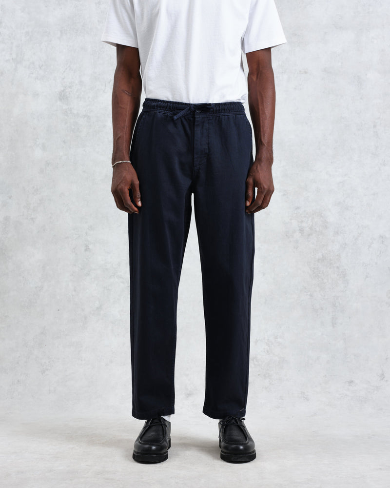 wax london Kurt - Navy Organic Cotton Trousers