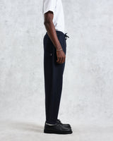 wax london Kurt - Navy Organic Cotton Trousers