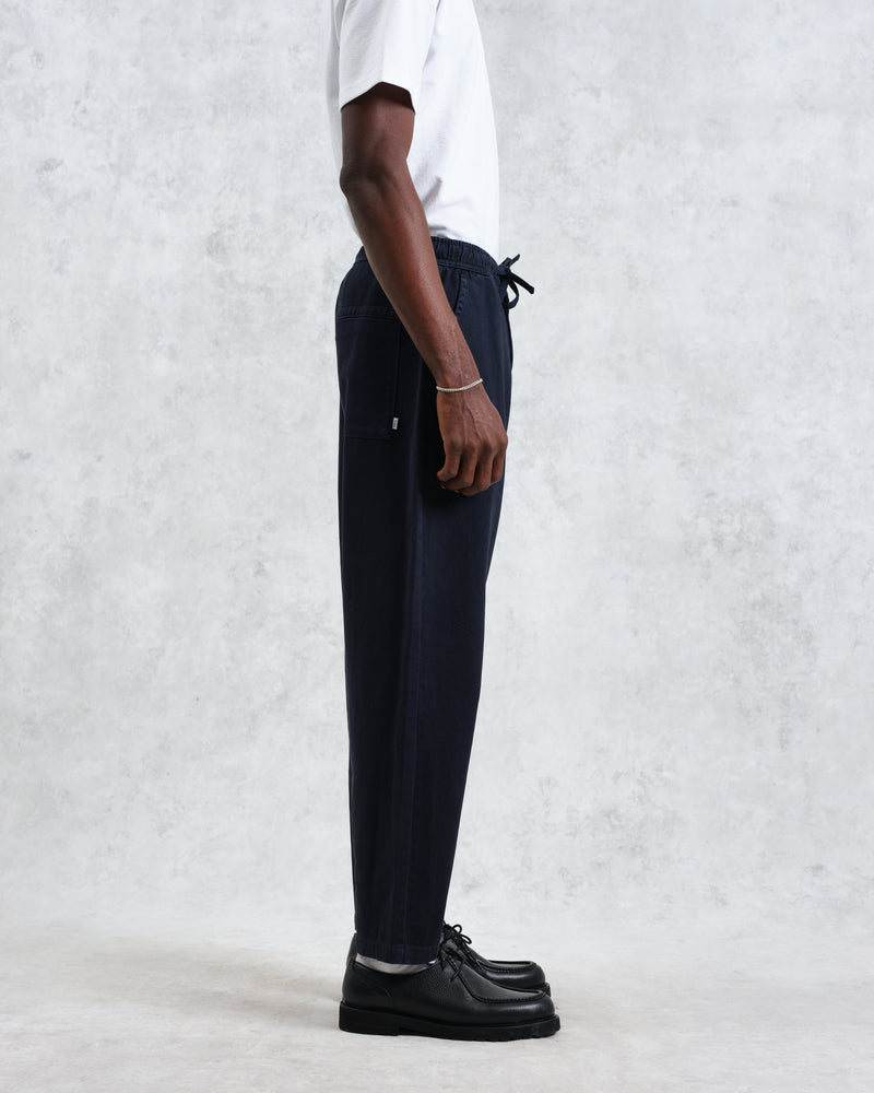 wax london Kurt - Navy Organic Cotton Trousers