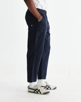 wax london men's Kurt - Navy Organic Cotton Trousers