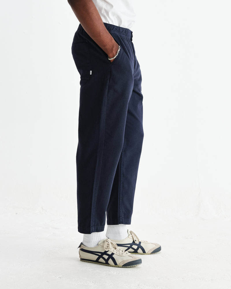 wax london men's Kurt - Navy Organic Cotton Trousers
