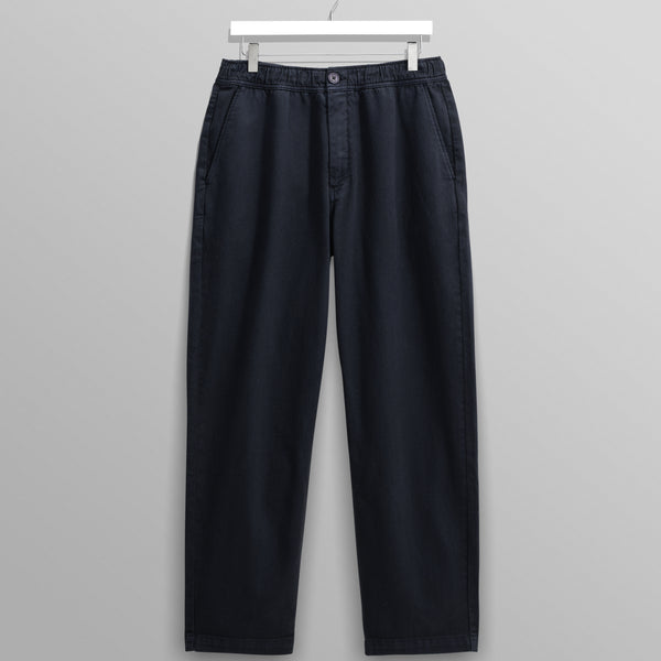 WAX LONDON KURT Trousers ワックスロンドン Men's Navy Organic Cotton Trousers | Wax London