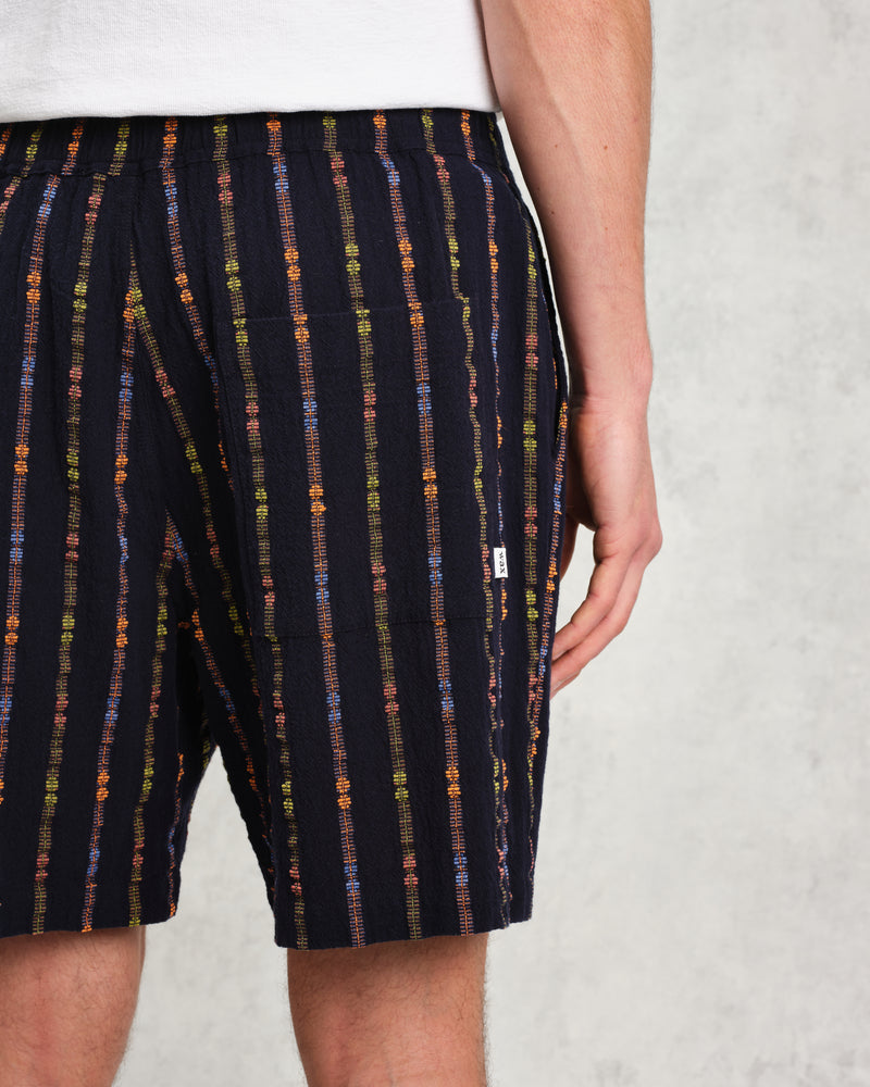 wax london Kurt - Navy Stripe Shorts