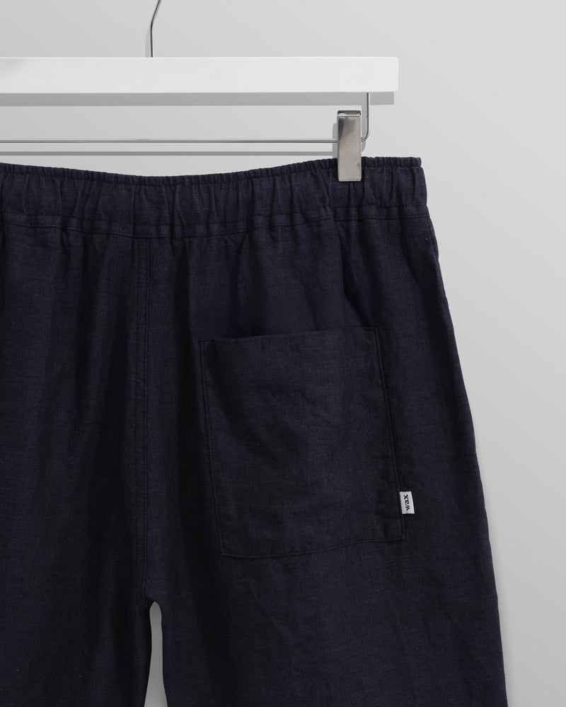 wax london Kurt - Navy Two-Tone Linen Shorts