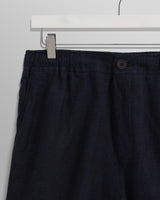 wax london Kurt - Navy Two-Tone Linen Shorts