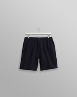 wax london Kurt - Navy Two-Tone Linen Shorts