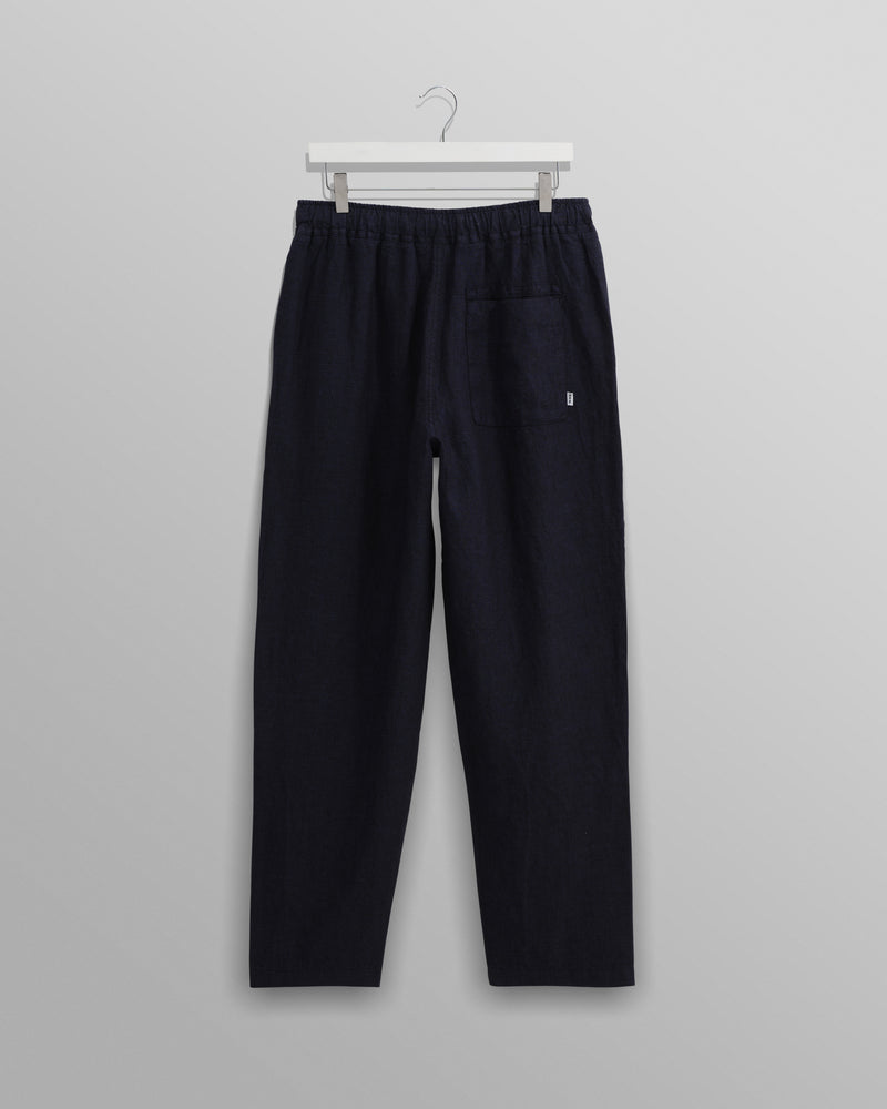 wax london Kurt - Navy Two-Tone Linen Trousers