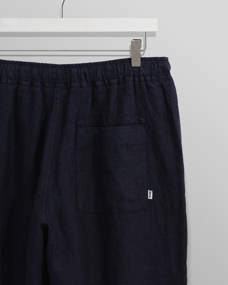 wax london Kurt - Navy Two-Tone Linen Trousers