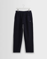 wax london men's Kurt - Navy Two-Tone Linen Trousers