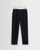 wax london men's Kurt - Navy Two-Tone Linen Trousers