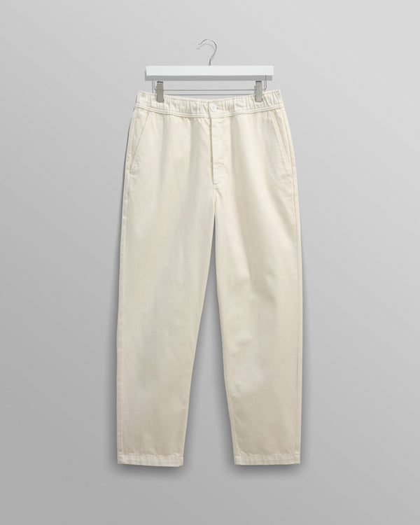 wax london men's Kurt - Off White Organic Cotton Trousers