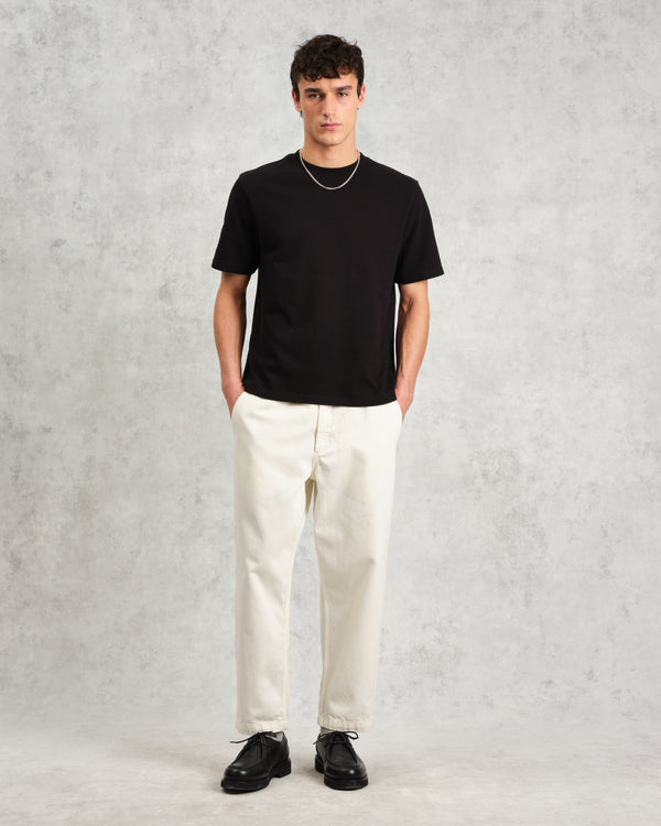 wax london men's Kurt - Off White Organic Cotton Trousers