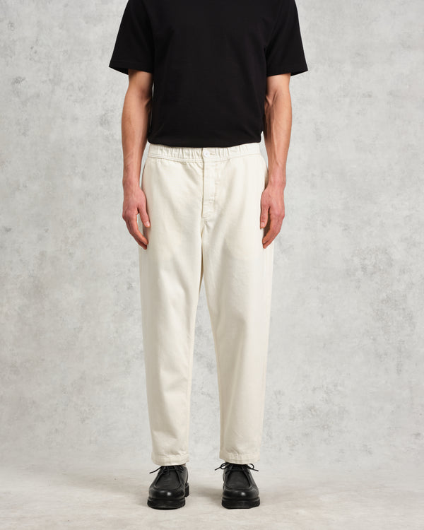 wax london men's Kurt - Off White Organic Cotton Trousers