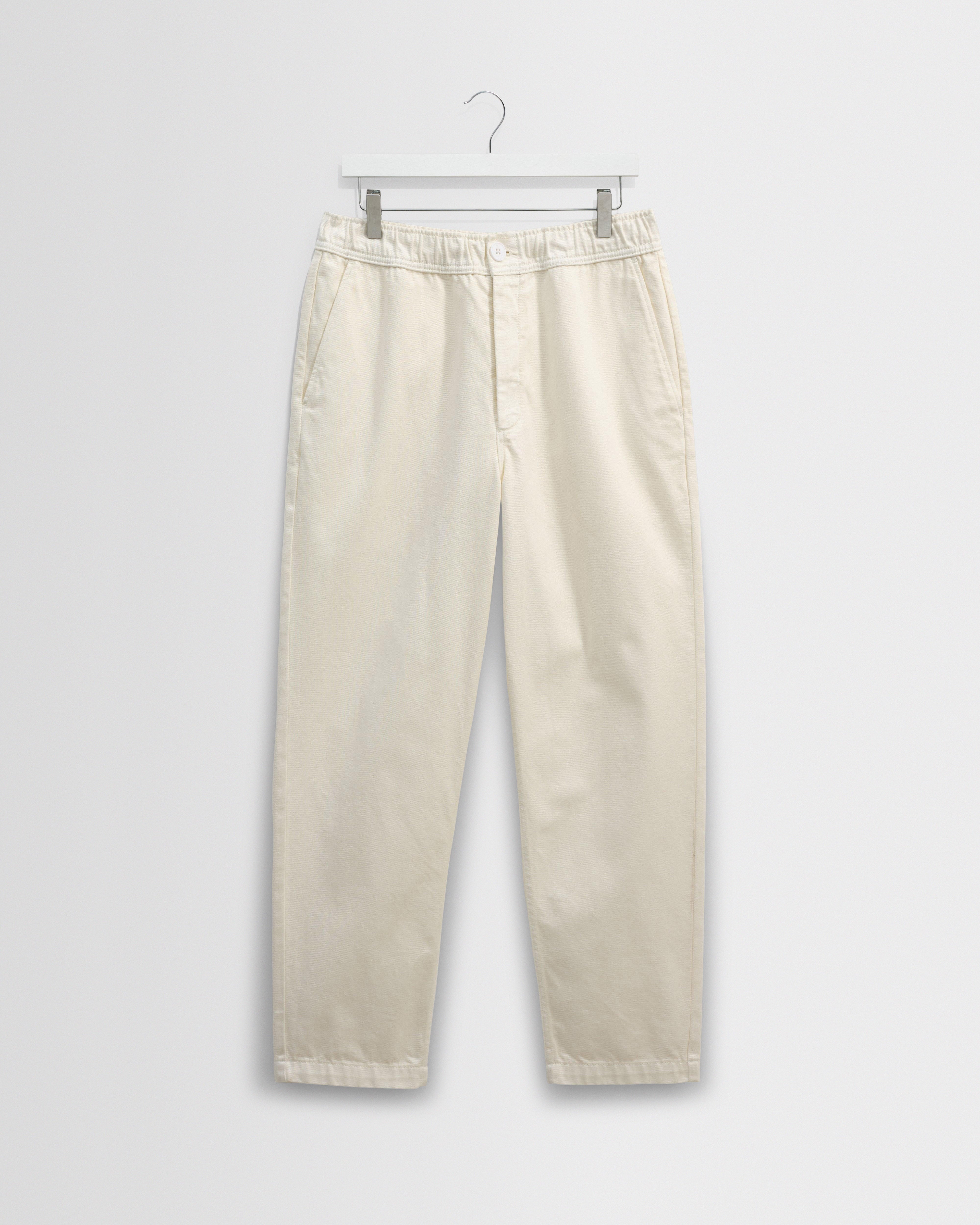Men's Off White Organic Cotton Trousers | Wax London
