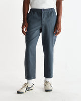 wax london men's Kurt - Petrol Blue Organic Cotton Trousers