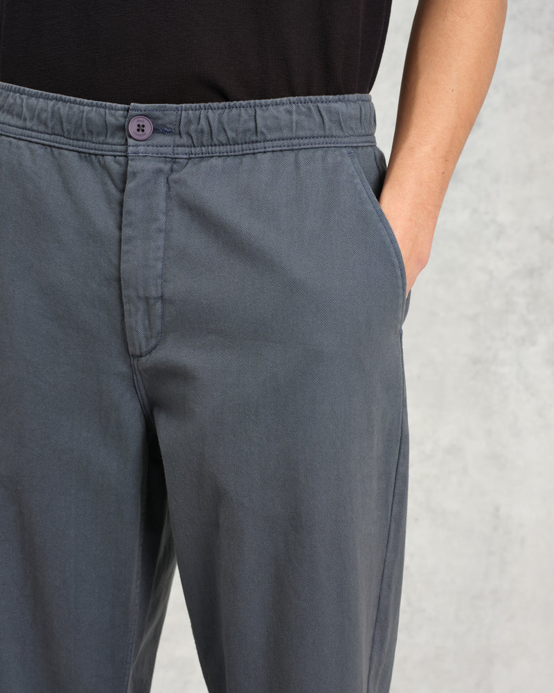 wax london Kurt - Petrol Blue Organic Cotton Trousers