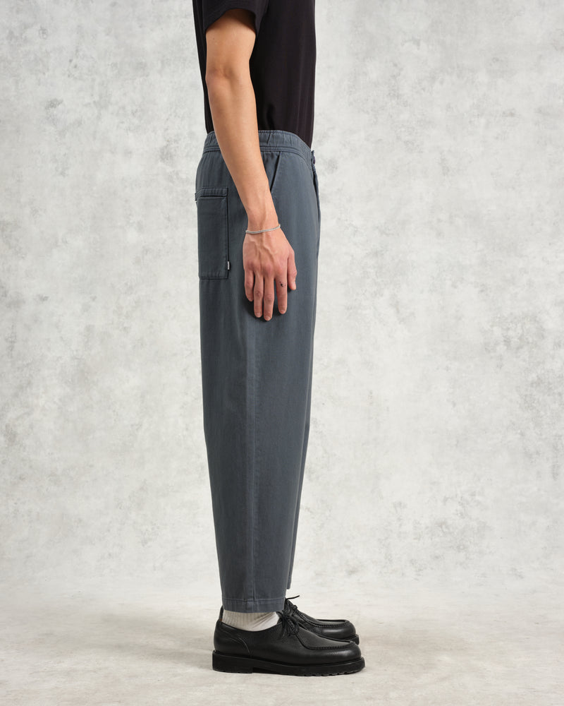 wax london Kurt - Petrol Blue Organic Cotton Trousers