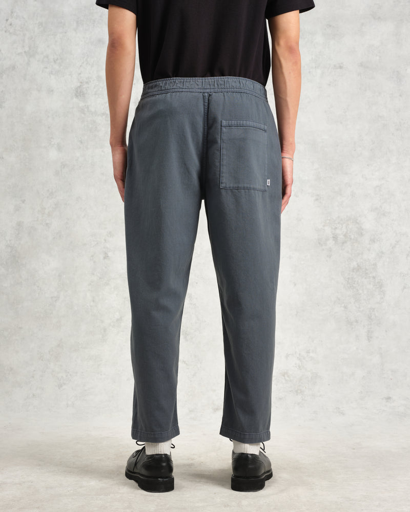 wax london Kurt - Petrol Blue Organic Cotton Trousers