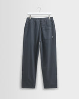 wax london men's Kurt - Petrol Blue Organic Cotton Trousers