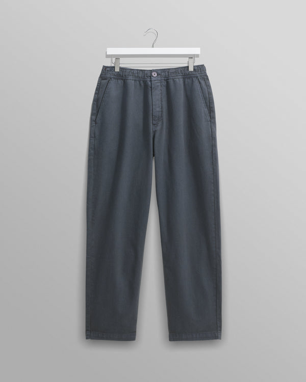 wax london men's Kurt - Petrol Blue Organic Cotton Trousers