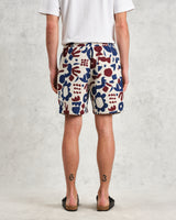 wax london Kurt - Red And Blue Spin Jacquard Shorts