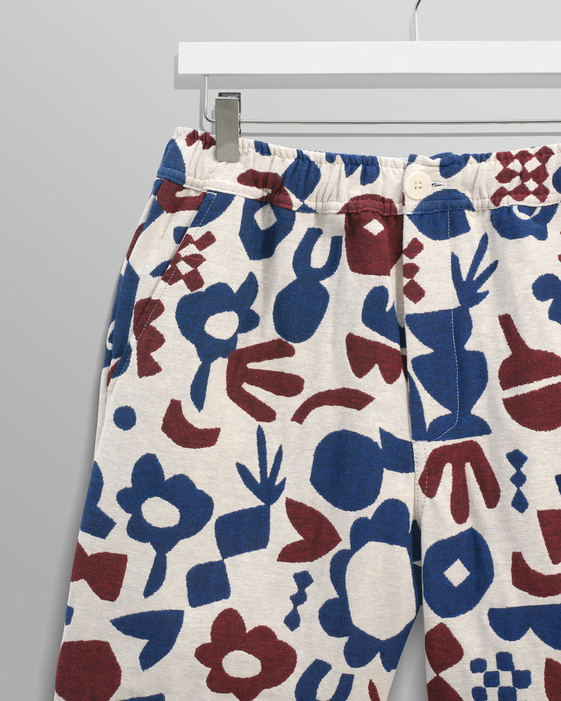 wax london Kurt - Red And Blue Spin Jacquard Shorts