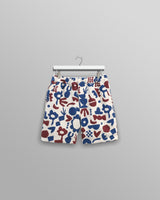 wax london Kurt - Red And Blue Spin Jacquard Shorts