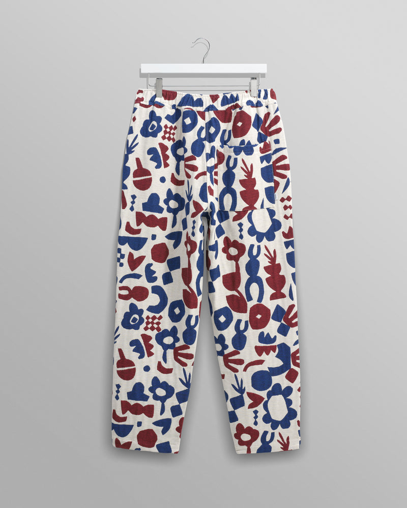 wax london Kurt - Red And Blue Spin Jacquard Trousers