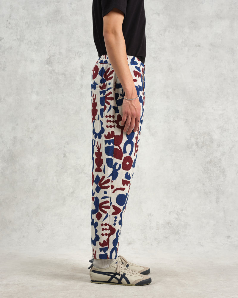 wax london Kurt - Red And Blue Spin Jacquard Trousers