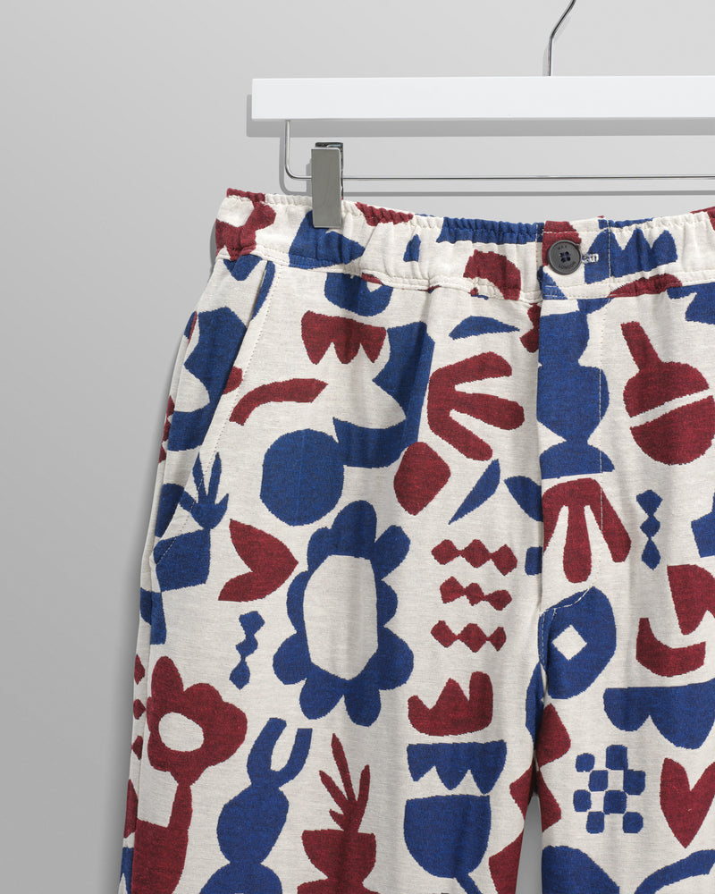 wax london Kurt - Red And Blue Spin Jacquard Trousers